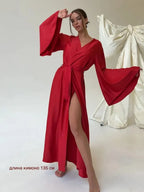 Robe longue femme d’hiver – Ceinture et manches longues