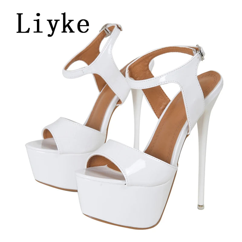Sandales Plateforme Talon 16cm Femme – Bride Cheville Bout Ouvert Danse