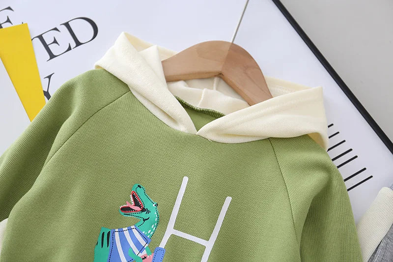 Baby Boys Girls Velvet Hooded Clothing Set Kids Jacket Coat Pants Suit for Sports Suits Tracksuits Toddler Children Clothes Set