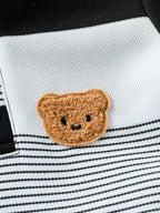 Children’s Summer New Arrival Boys’ Regular Striped Teddy Bear Short T-Shirt and Shorts Casual Sport Two-Piece Set