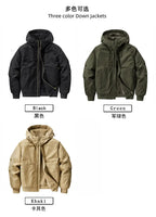 New 2026 Men's Thicken Warm Cotton Jackets Autumn Winter Fleece-lining Loose Casual Hooded Cargo Coats Men Parkas Jackets M-6XL