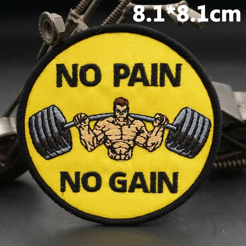 Patch brodé haltérophilie — À coudre sur vêtements, sacs et casquettes