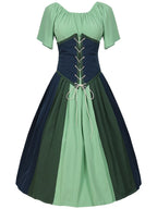 Costumes Halloween pour femmes,robe trapèze rétro médiévale,couleur