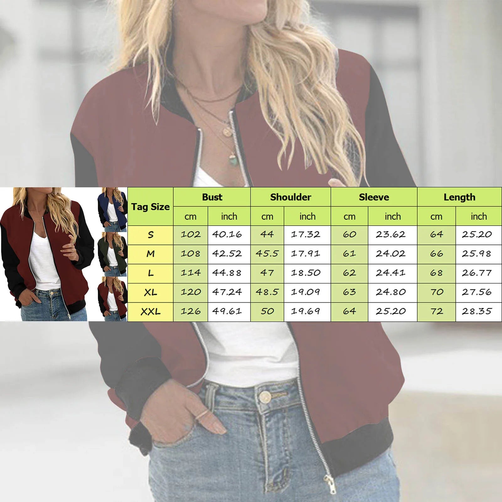 Veste Bomber Femme Imprimé Floral – Courte Zipée Casual Automne Hiver