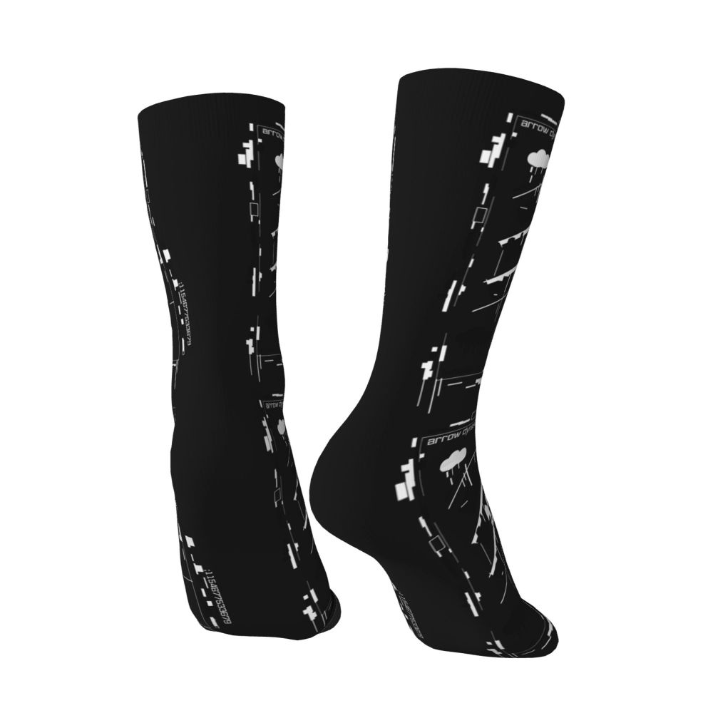 Techwear Men's Crew Socks Unisex Fun Japanese Future Tech Street Wear Style Spring Summer Autumn Winter Dress Socks