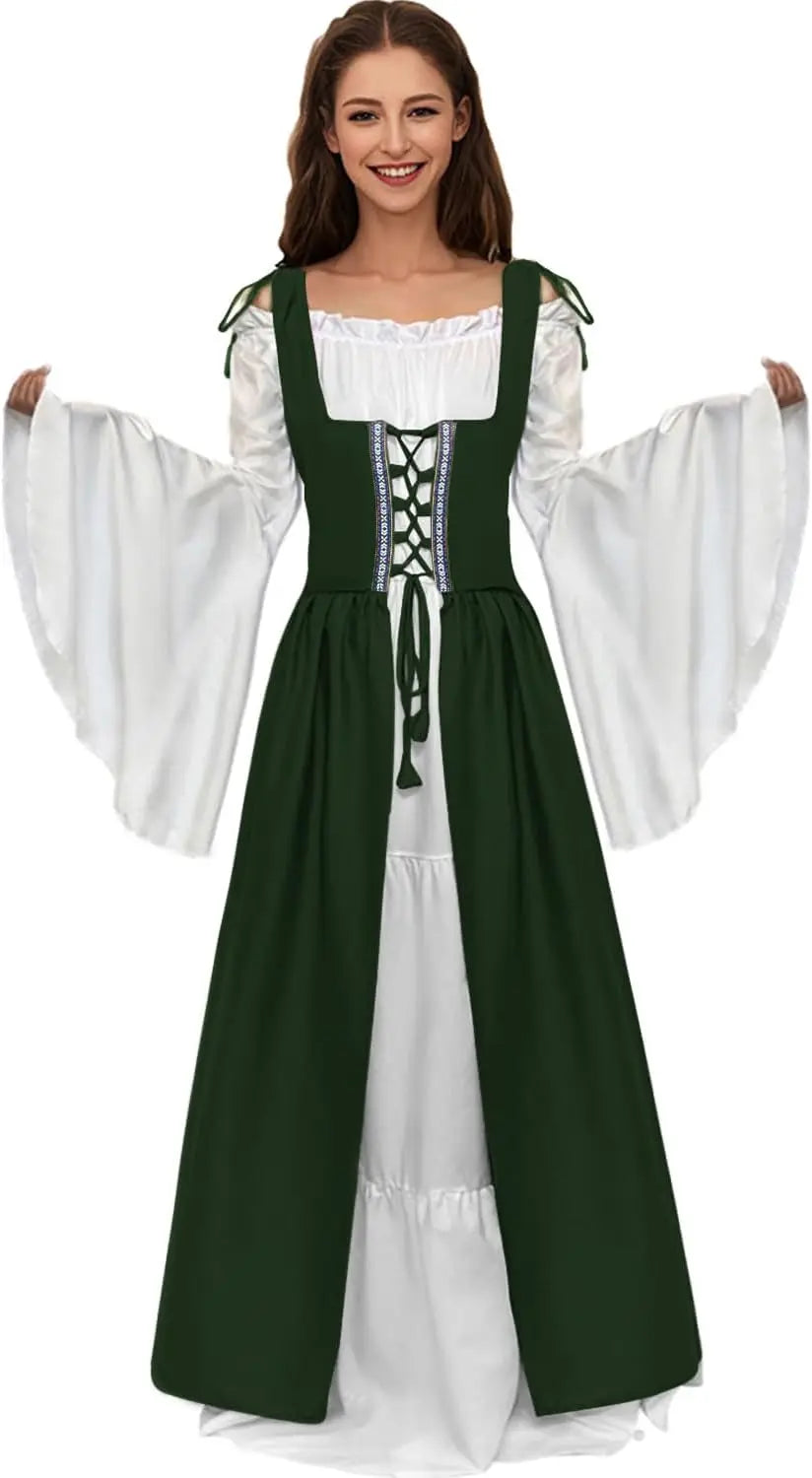 Women Medieval Dress Ren Faire Costume Renaissance Outfit  Dress Halloween Costume for Women