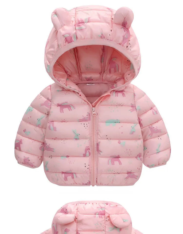 Doudoune Enfant Dinosaure À Capuche – Chaude Hiver 1-6 Ans Unisexe