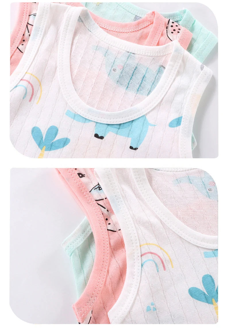 Mother Kids Clothes Baby Cotton Print  Children's Clothing T-shirt Vest Tops Shorts Sets Boys Girls Cute Breathable Summer