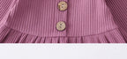 Newborn Baby Girl Clothes Set Solid Knitting Long Sleeve Tops Floral Print Pants Headband 3Pcs Outfits Casual Infant Clothing