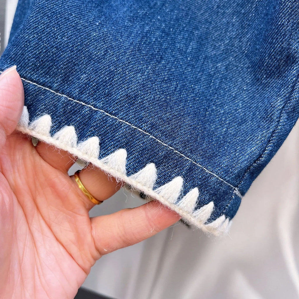 Ensemble fille 3 pièces – Gilet en jean, chemise et pantalon