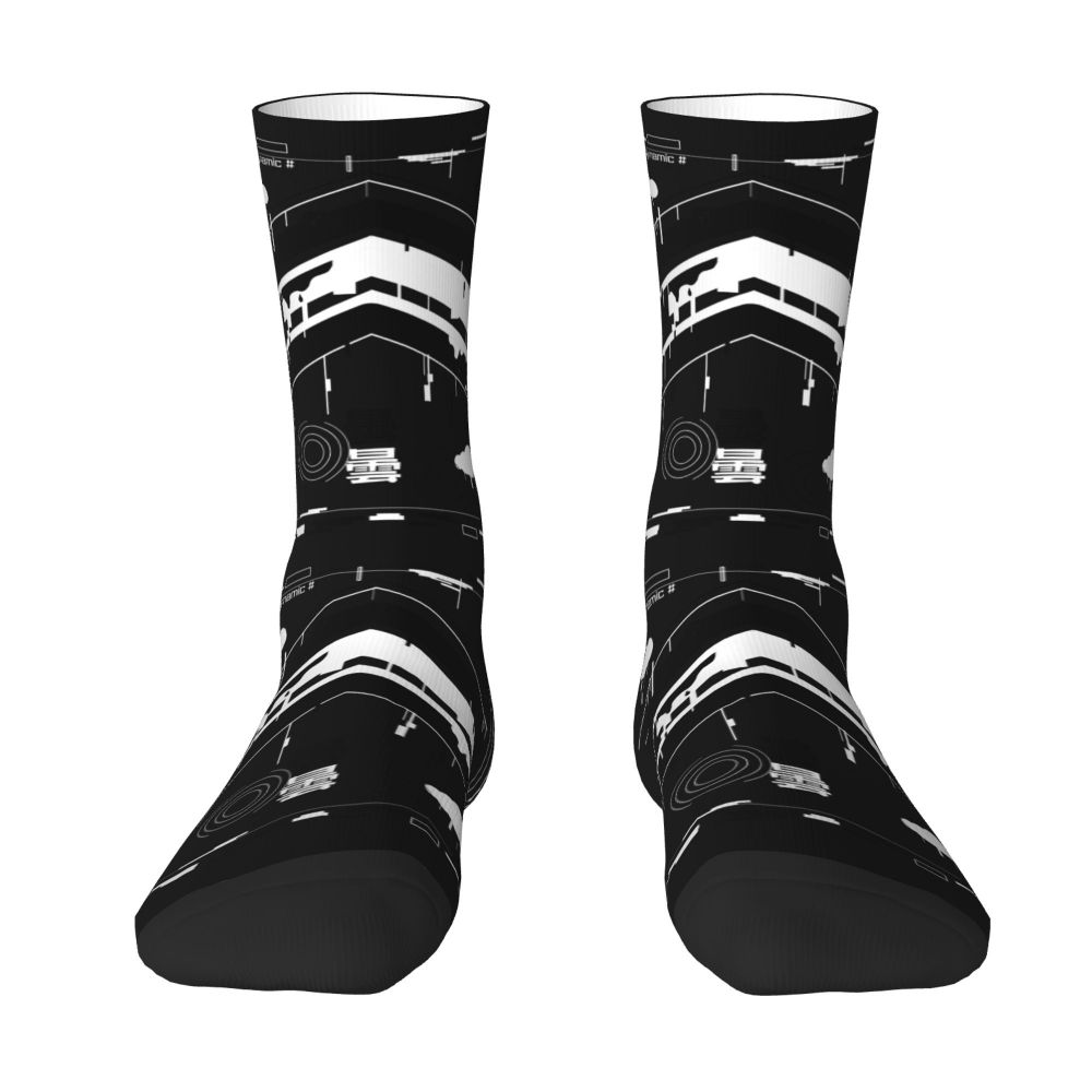 Techwear Men's Crew Socks Unisex Fun Japanese Future Tech Street Wear Style Spring Summer Autumn Winter Dress Socks
