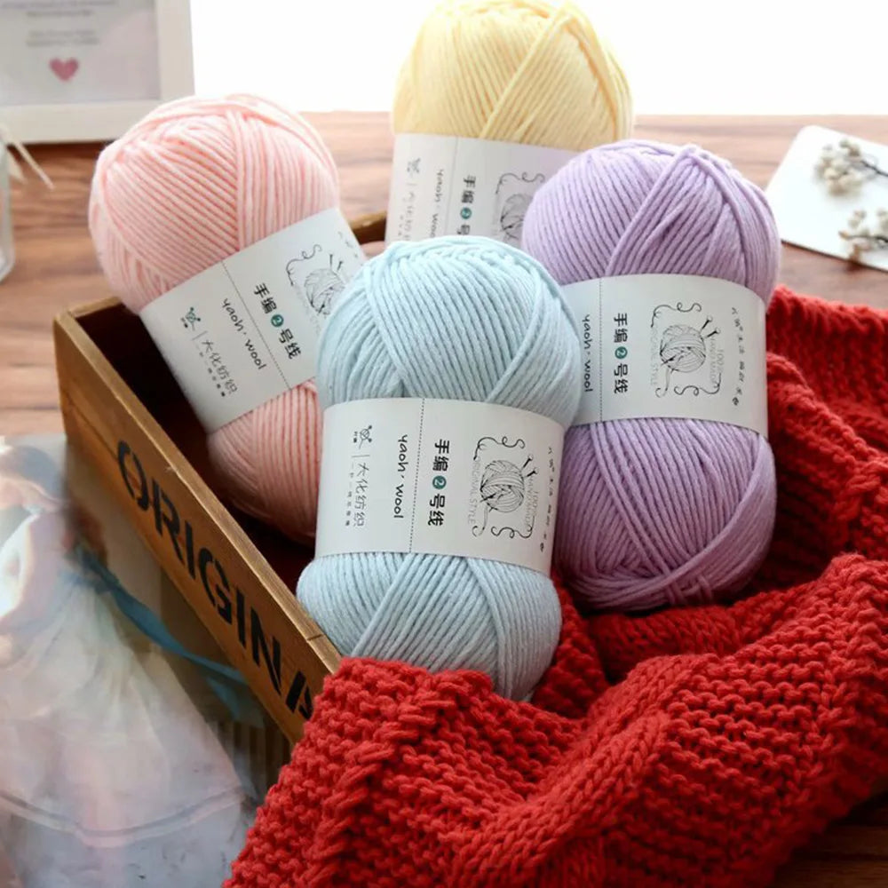 Pelote de laine soie et coton — Tricot, Crochet, Écharpe, Pull (100g)