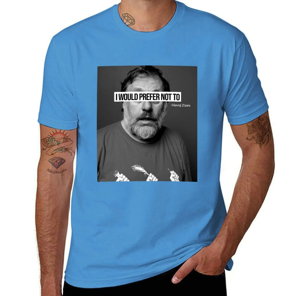 T-shirt Slavoj Žižek « I Would Prefer Not To » – Streetwear graphique