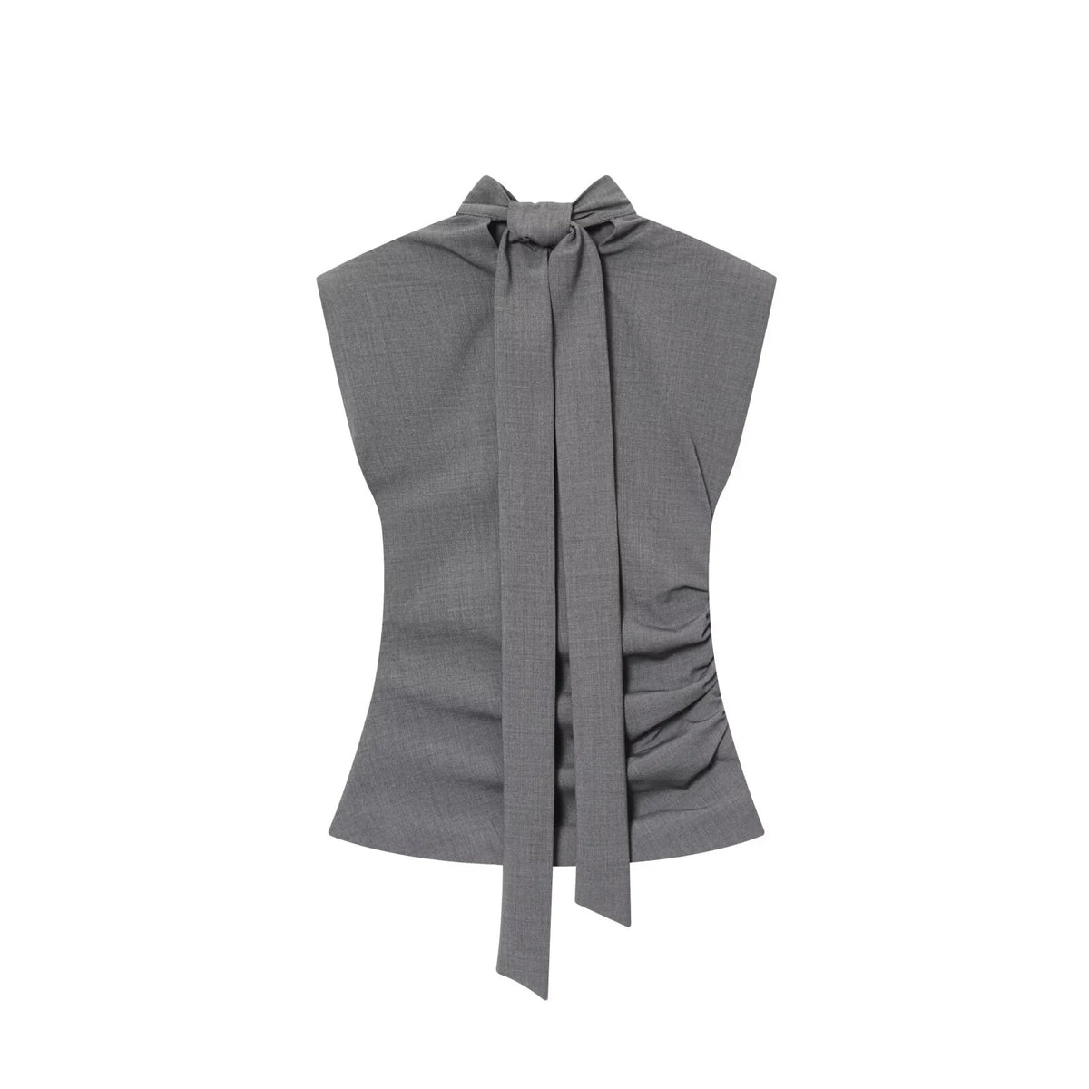 European and American style foreign trade women's clothing new 2025 fashionable versatile solid color no cuff shoulder pad top