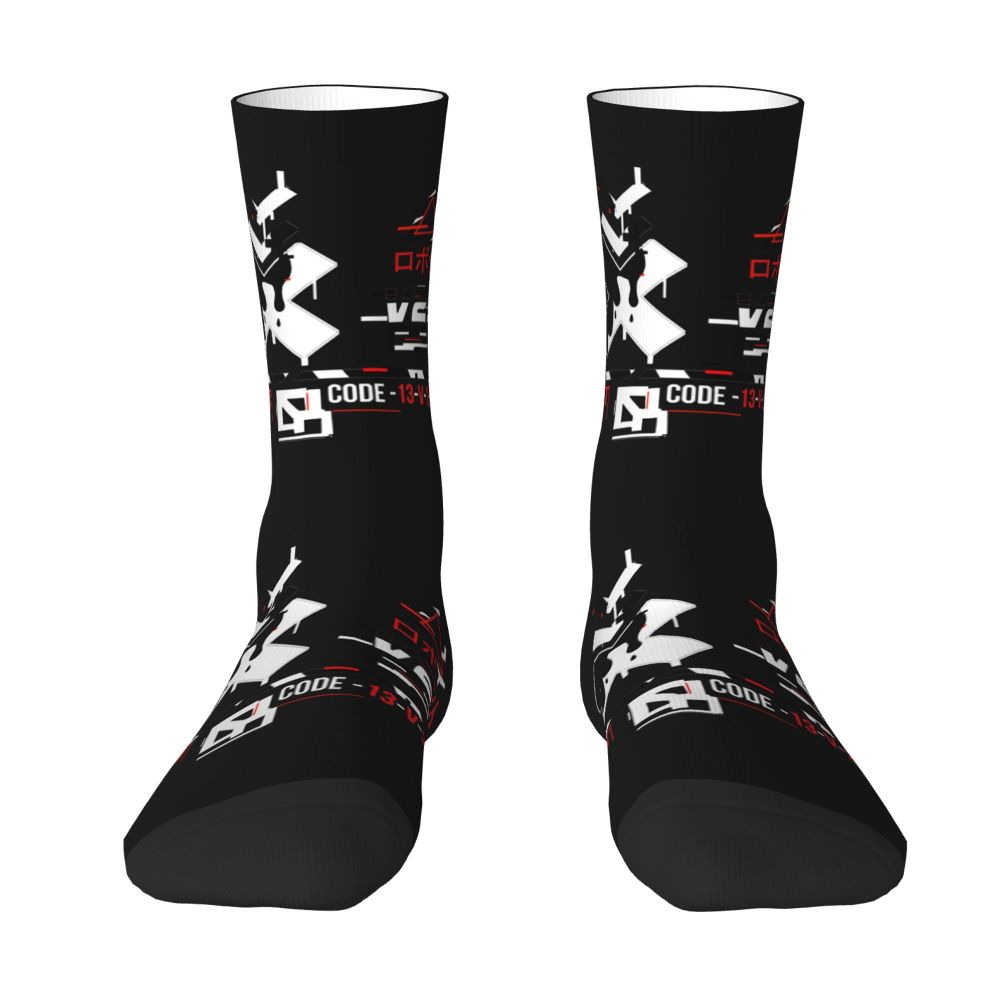 Techwear Men's Crew Socks Unisex Fun Japanese Future Tech Street Wear Style Spring Summer Autumn Winter Dress Socks