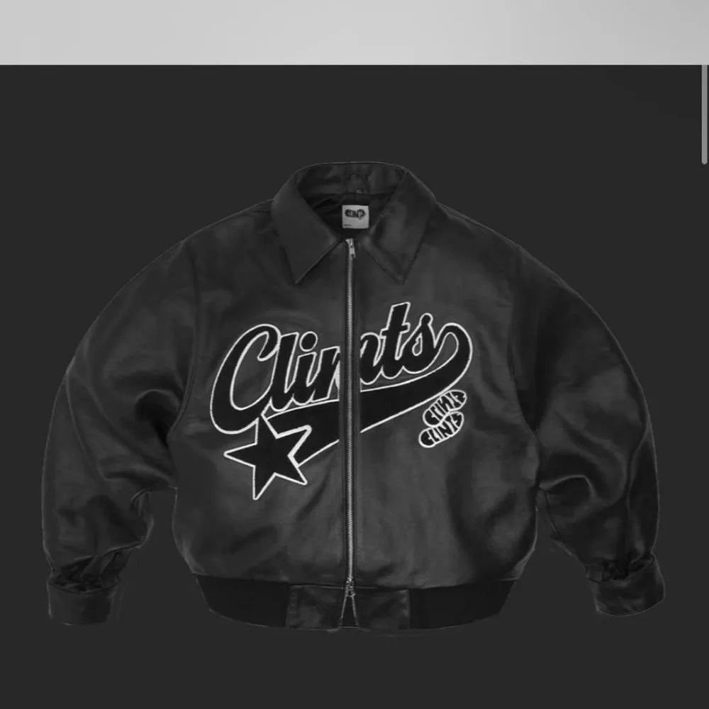 Veste Cuir Homme Y2K – Streetwear Hip-Hop Brodée Moto Zipée Oversize