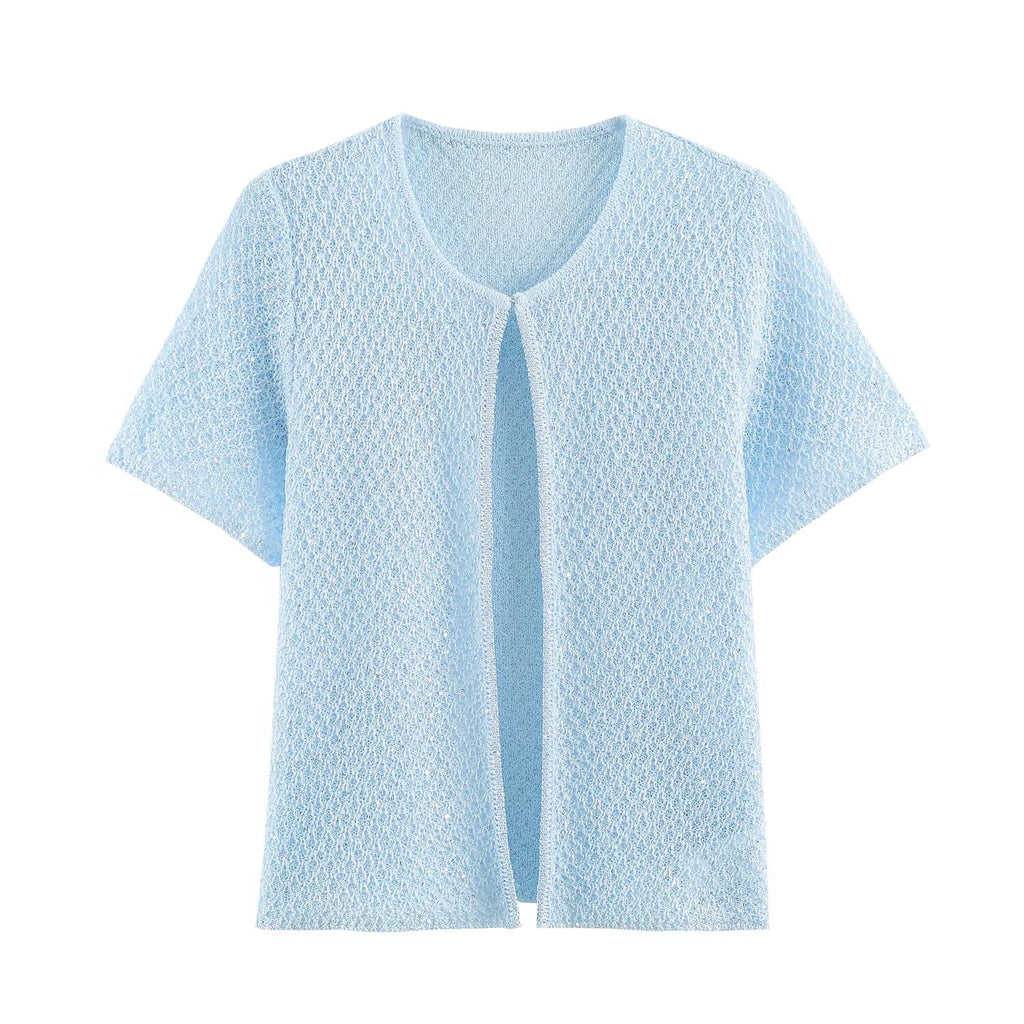 Women's Clothing 2025 New Style European And American Fashion Simple Pearl Decoration Knitted Top Knitted Vest