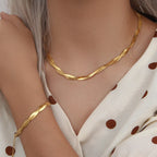 Bijoux dorés à chaîne torsadée – Collier, bracelet ou ensemble