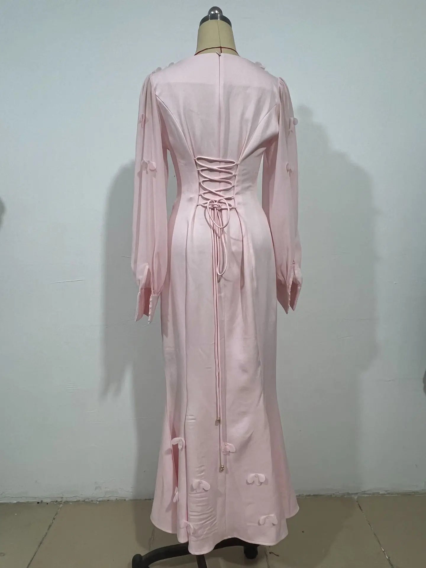 Women Full Dress Abaya Party Dresses Muslim Vestidos Kaftan Flower Lace Up Dubai Abayas Ramadan Jalabiya 2025 Arab Long Robe