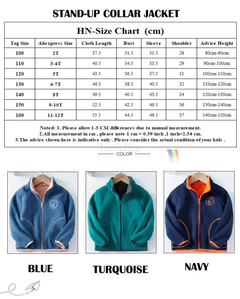 Manteau Polaire Enfant À Capuche – Double Polaire Chaud Zipé 2-14 Ans