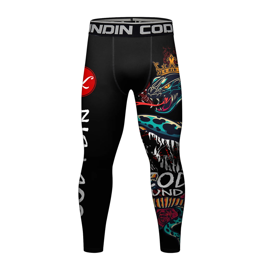 Legging Compression MMA Homme – BJJ Kickboxing Fitness Impression 3D