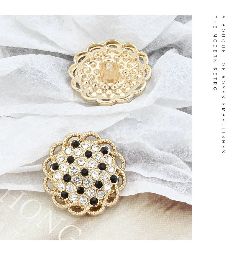 Boutons Strass Cristal DIY – Lot 6 Pcs Couture Robe Manteau Décoration