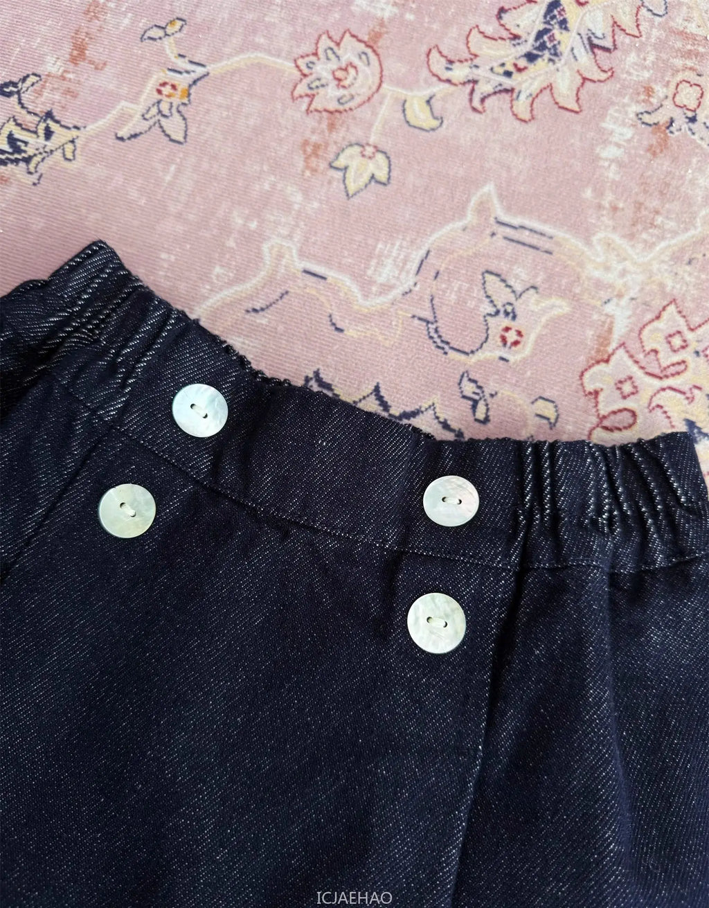 Teen Girl Clothes Children  Waist Shell Button Denim Skirt and Top Kids Versatile Casual Outfits Costumes Vintage Girls Elastic