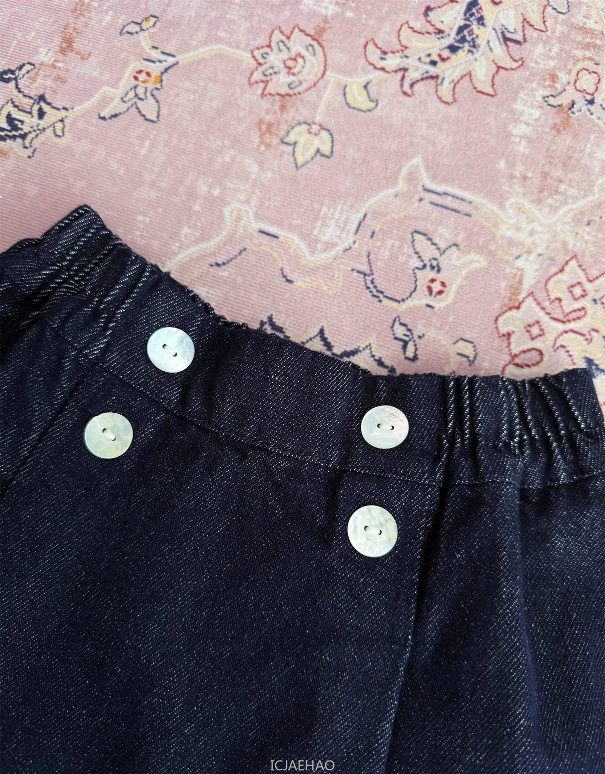 Teen Girl Clothes Children  Waist Shell Button Denim Skirt and Top Kids Versatile Casual Outfits Costumes Vintage Girls Elastic