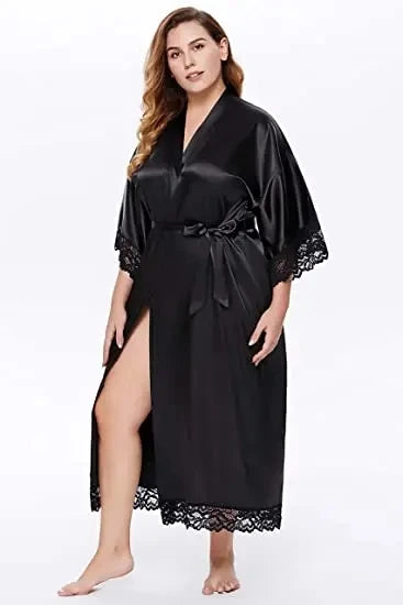 Robe de chambre femme satinée – Kimono de mariage