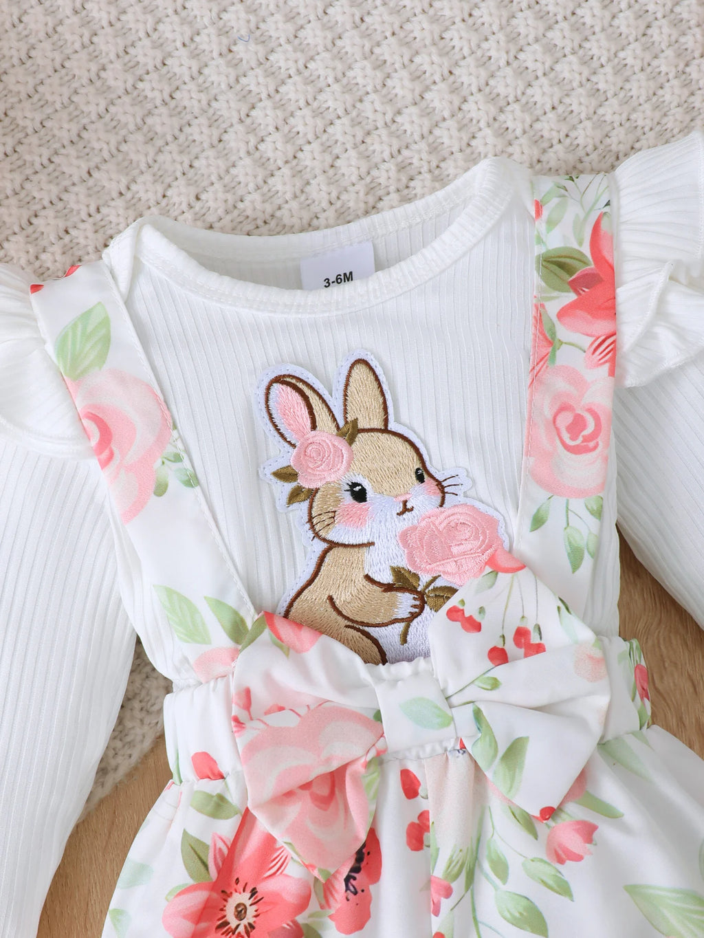 3Pcs Baby Girl Set Flying Sleeve Pit Strip jumpsuit+Printed Strap Pants+Headband Set 0-24 Months Baby Girl Spring Autumn Set