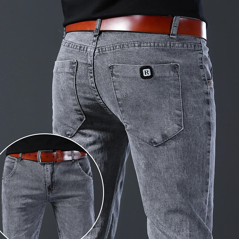 Jean gris slim homme – Denim stretch streetwear