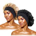 Women's Satin Solid Bonnets Wide-brimmed Night Sleeping Bathing Hat