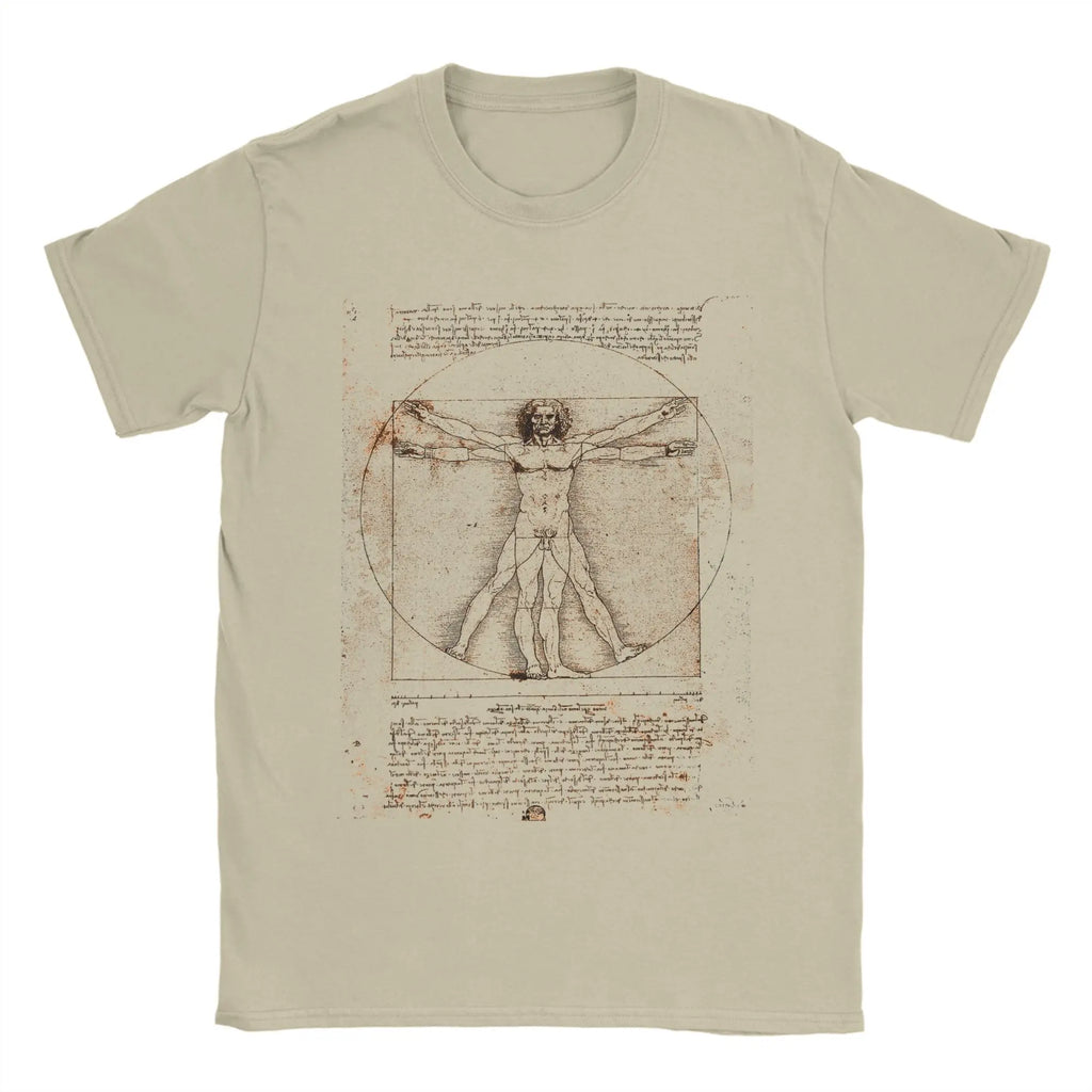T-shirt Vitruve de Léonard de Vinci – Imprimé artistique en coton