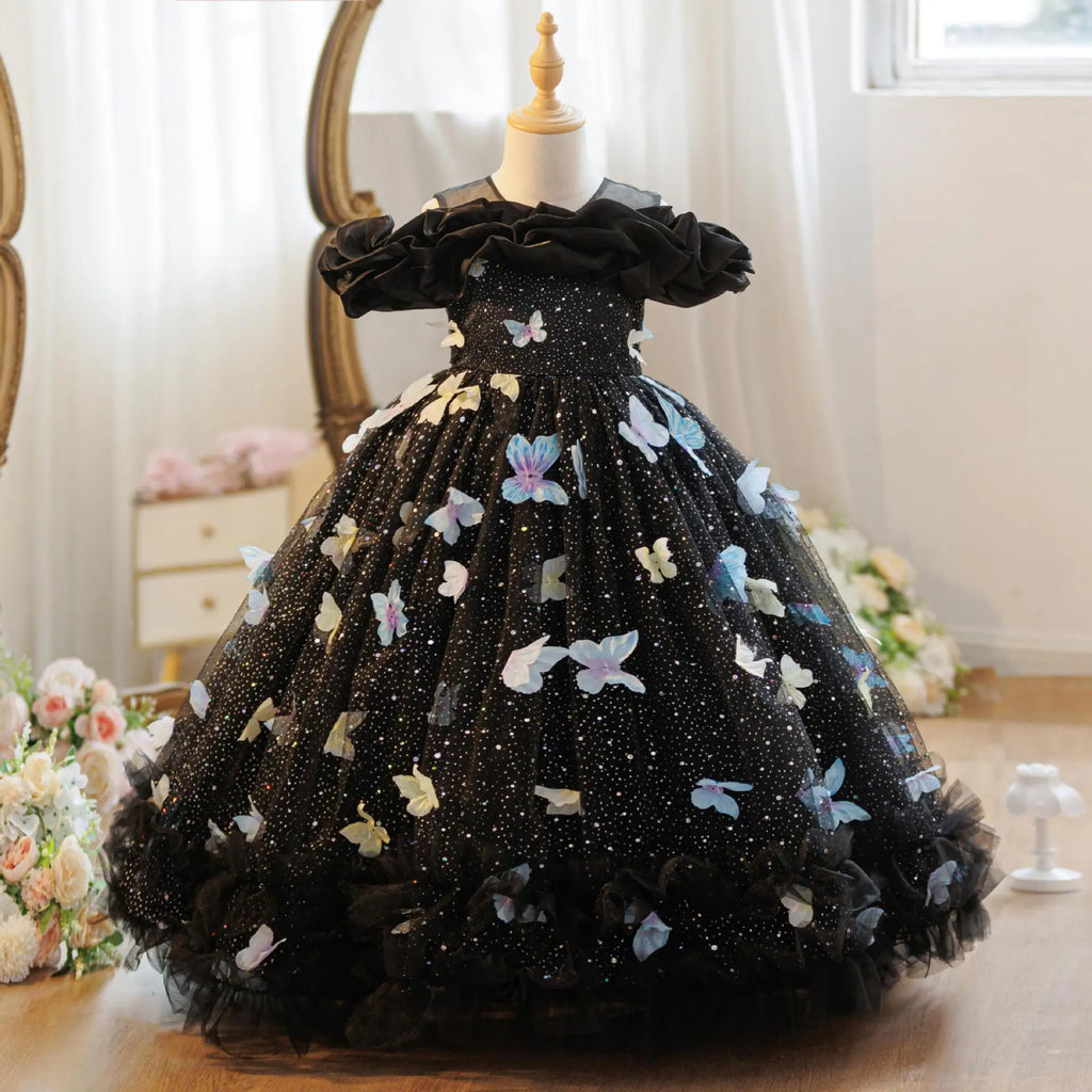 2026 New 4-12 Year Old Robe Princess Dress Flower Girl Wedding Dress Fashionable Party Dress Lace Mesh Elegant Girls' Clothing