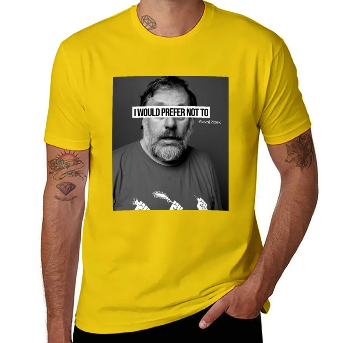 T-shirt Slavoj Žižek « I Would Prefer Not To » – Streetwear graphique