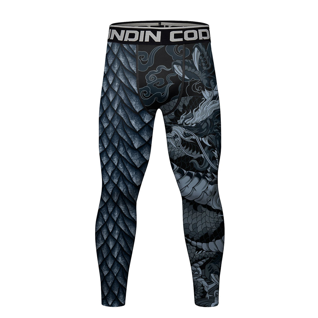 Legging Compression MMA Homme – BJJ Kickboxing Fitness Impression 3D