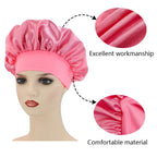 Newly Satin Night Hair Cap Women's Solid Sleeping Hat Sleep Care