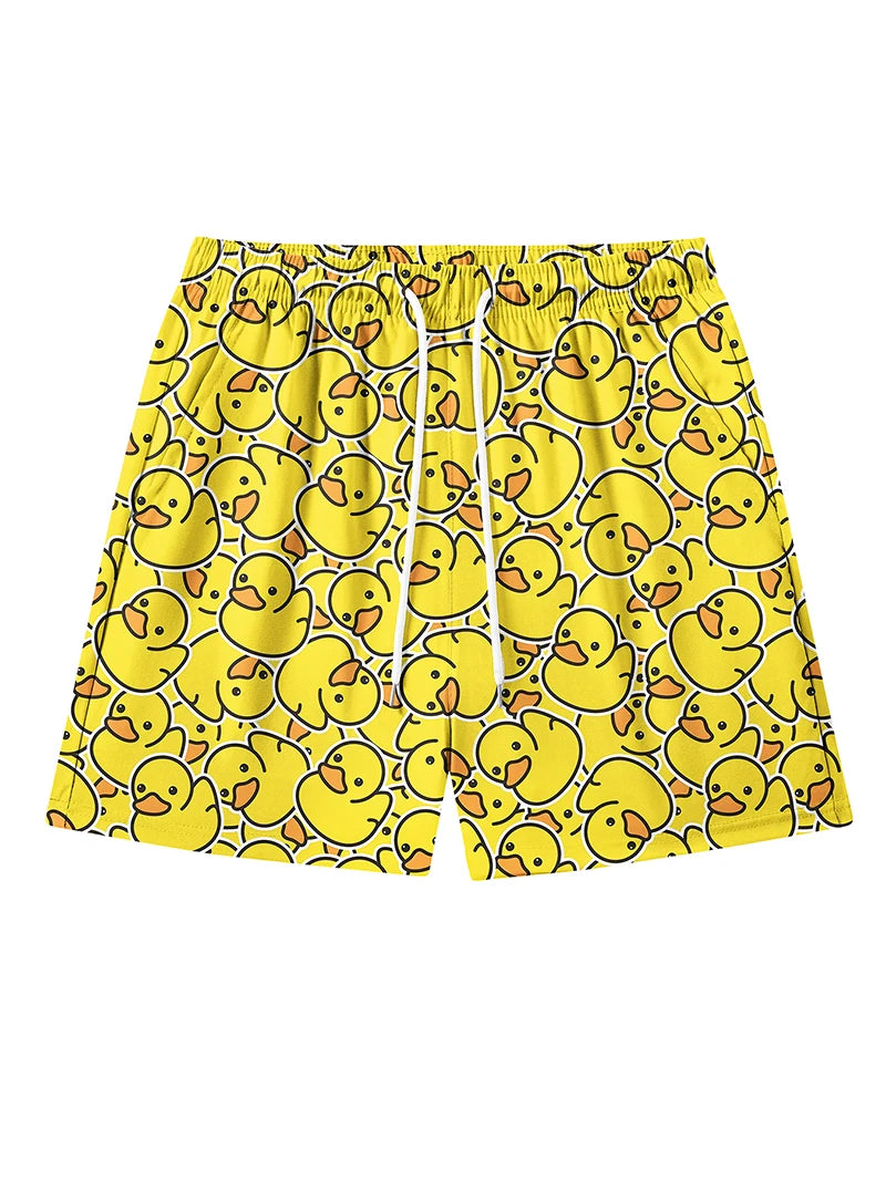 3D Print 2 in 1 Mens Swim Trunks Summer Quick Dry Beach Shorts with Phone Pocket Swimwear Swimsuit Bathing Suit  Board Shorts
