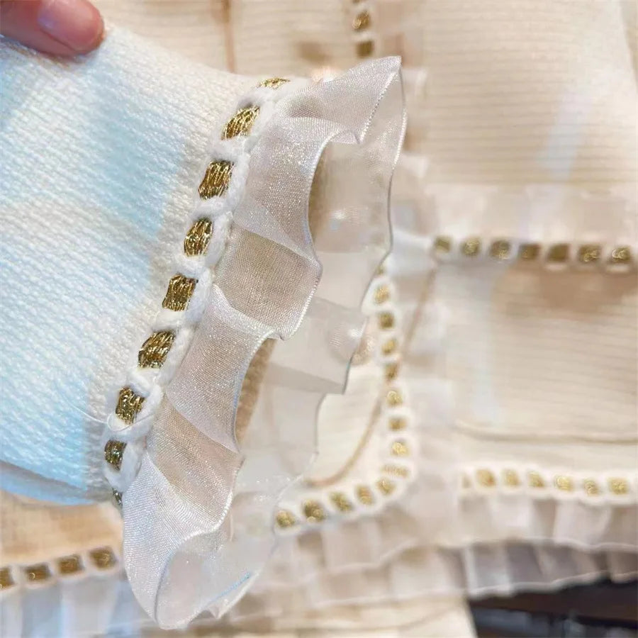 Children's Clothing Sets Lace Coat + Pleated Skirt 2pcs Sets Toddler Girl Clothes Winter Kids Clothes Baby Girl Outfit Set