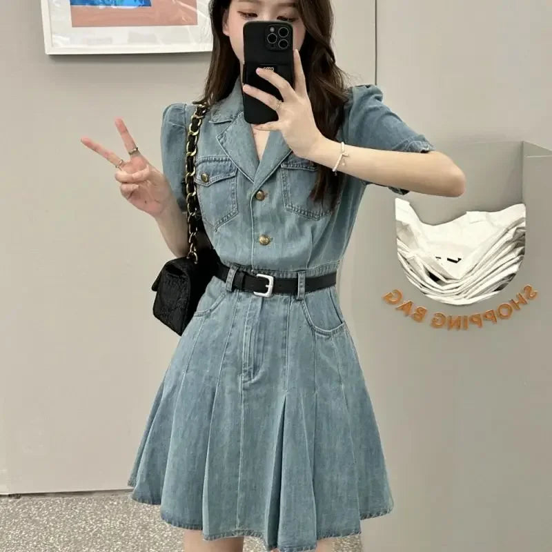 Female Dresses Coquette Bodycon Beach Sexy Corset Women's Dress Tight Denim Fashion Summer 2025 Korean Style Clothing One Pieces