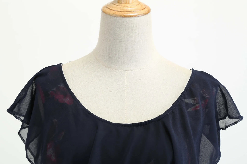 Dresses For Women Summer Style 2025 New Elegant Floral Printing Splicing Sexy Dresses Casual Office Lady Vestido Female Clothing