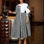 Elegant Dresses for Women 2025 Fall Fashion African 3/4 Sleeve Party