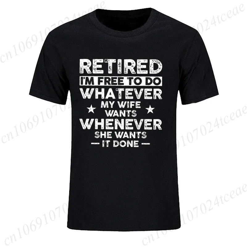 T-Shirt for Men Women,Men's Funny Retirement T-shirt, Husband Retired Hubby Printed T-Shirts for Men & Women Clothing Tops Gift