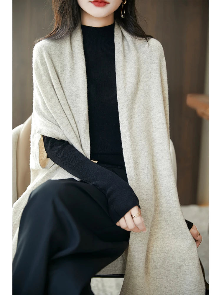 Cardigan Laine Mérinos 100% Femme – Cachemire Doux Col V Automne Hiver