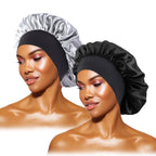 Women's Satin Solid Bonnets Wide-brimmed Night Sleeping Bathing Hat
