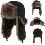 Unisex Warm Men's Women's Trapper Cap Aviator Trooper Earflap Winter Flaps Ski Hat New Er Hats Russian Faux Fur Hats