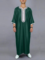 Moroccan ethnic style men's robe, Muslim Eid al Fitr formal attire,