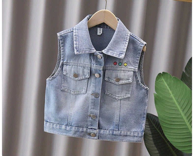 Children Vintage Denim Vest for Baby Boy Casual Sleeveless Denim Jacket Outfit Kids Fashion Waistcoat Tops 2 3 4 5 6 7 8 9 10 11