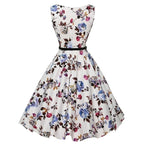 Women Dress Vintage Robe Audrey Hepburn Rockabilly Retro Sleeveless