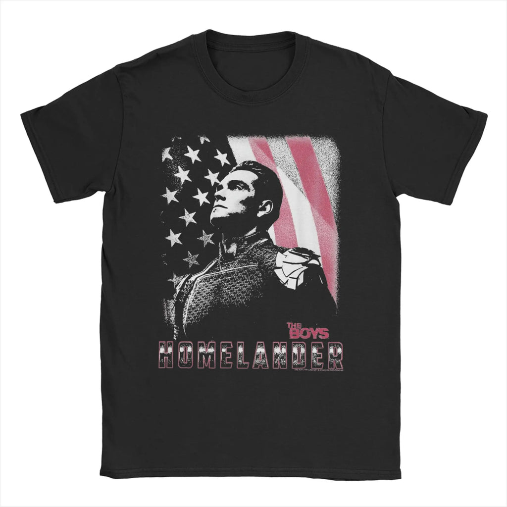 Vintage The Boys Homelander Saving America  T-Shirt for Men Crew Neck Cotton T Shirt  Short Sleeve Tee Shirt Gift Idea Clothes